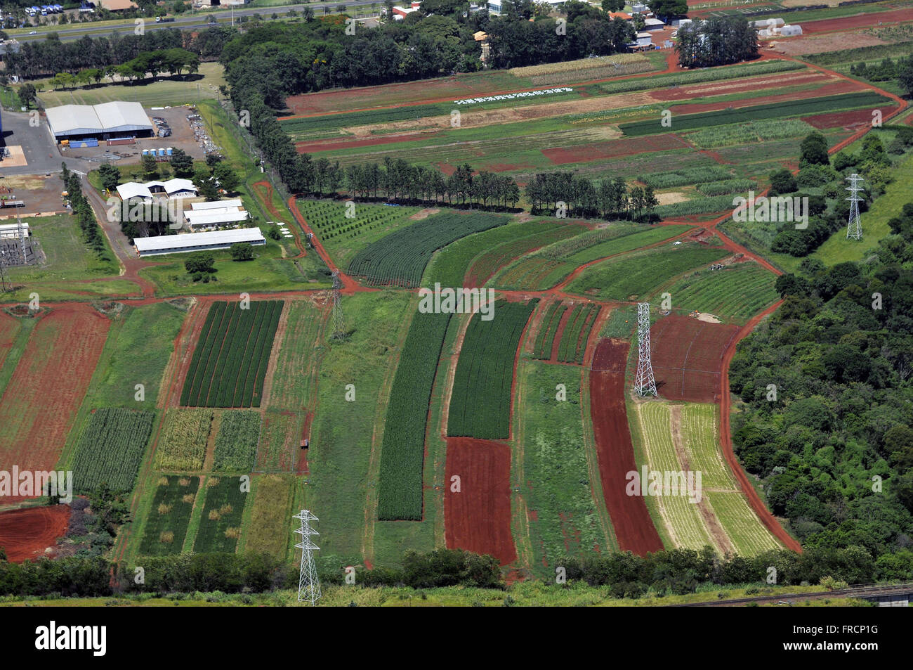 Aerial view of agricultural property Stock Photo