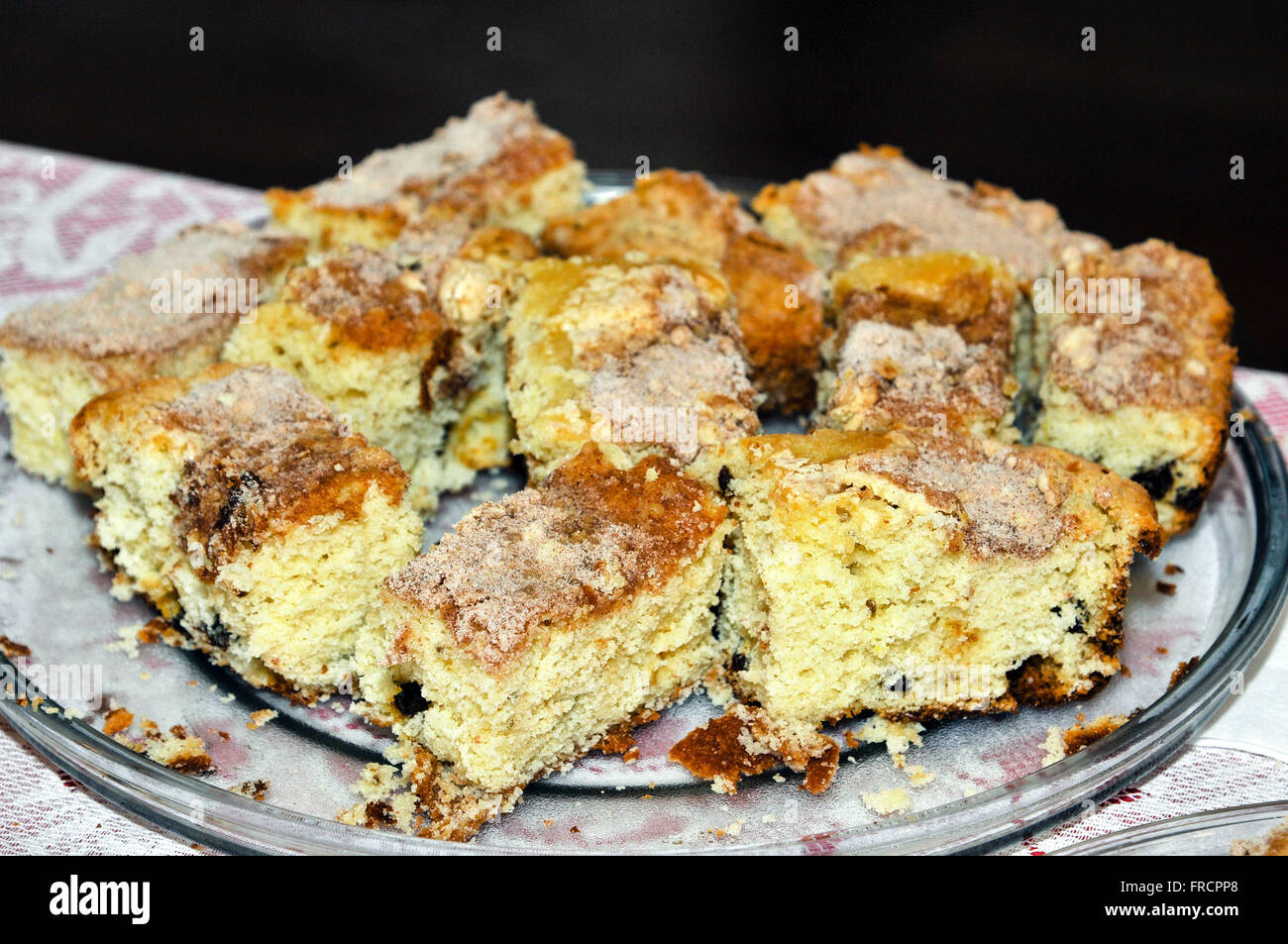 Streuselkuchenou or German cuca sale on the Feast of Tradition - Colonia Helvetia Stock Photo