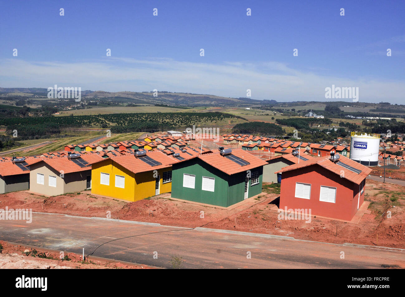 Set Housing Belvedere Park nearing completion at the entrance of town Stock Photo