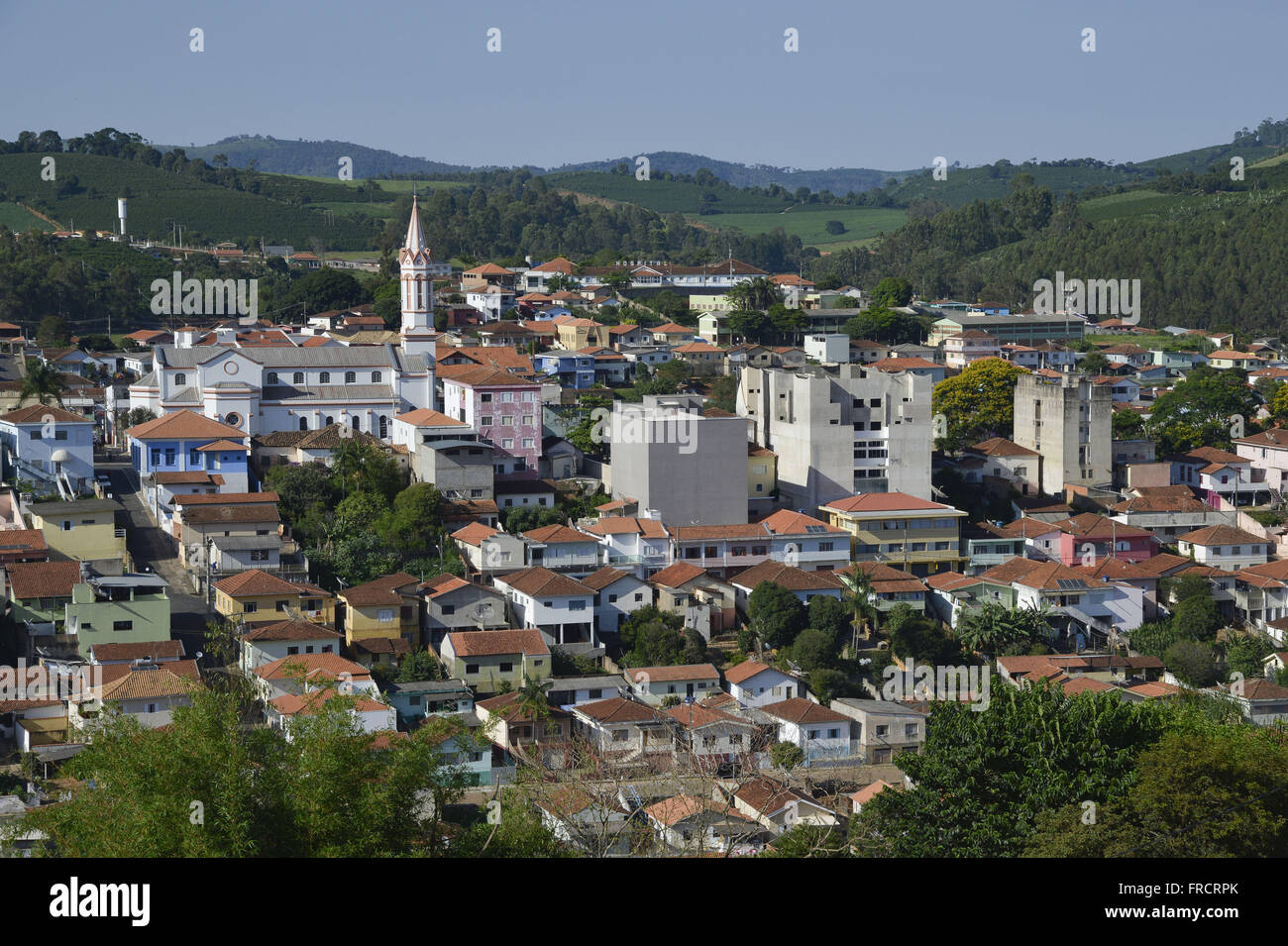 City Top view highlighting Church of Our Lady of Mount Carmel Stock Photo