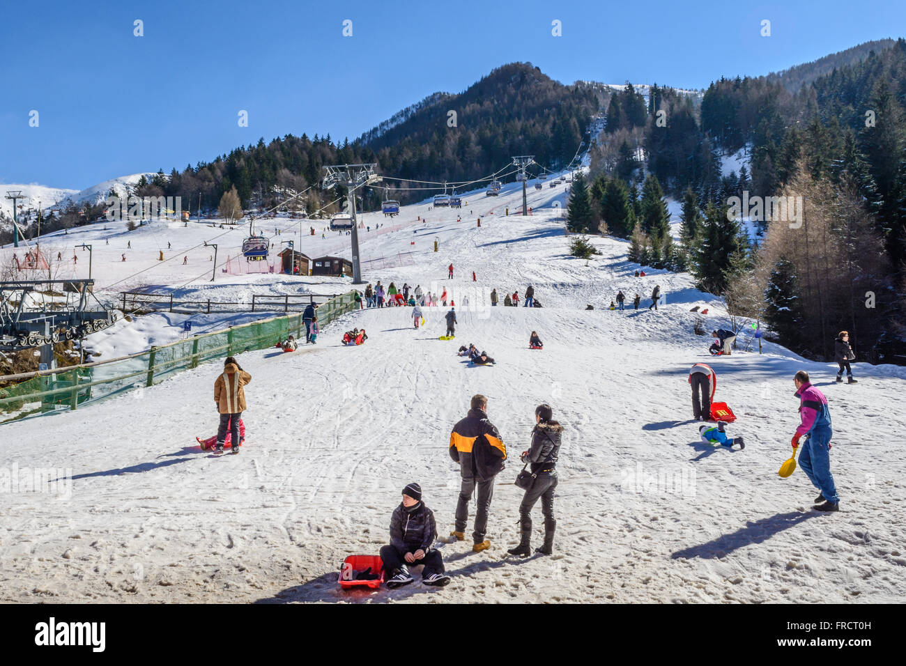 People at Montecampione, Brescia - Italy Stock Photo