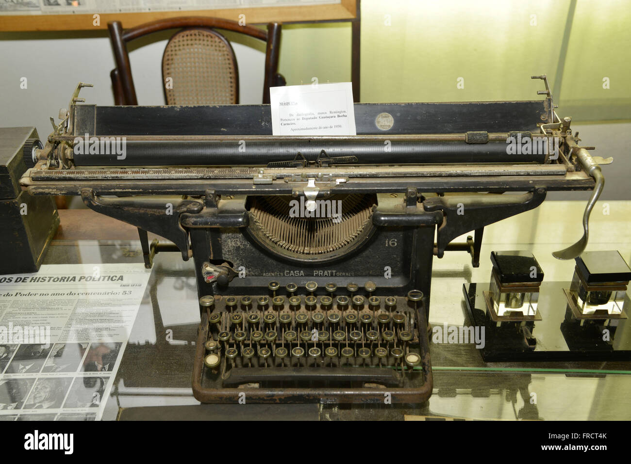The brand Remington typewriter on display in the Historical Museum in