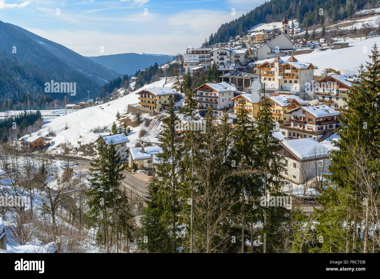 Townscape from Nova Levante, Italy (Welschnofen, Italien) Stock Photo