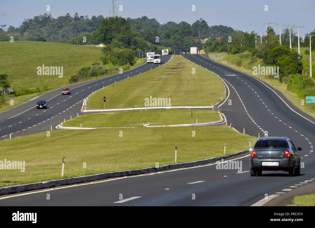 BR-386 in the municipality of Paved Stock Photo