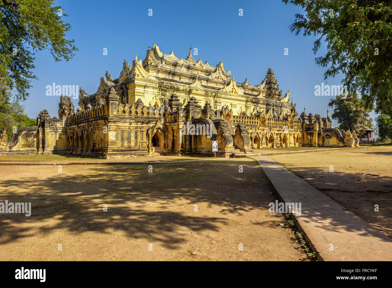 Maha Aungmye Bonzan Monastery, also known as Me Nu Ok Kyaung,  in ancient Inwa (Ava) near Mandalay, Myanmar Stock Photo