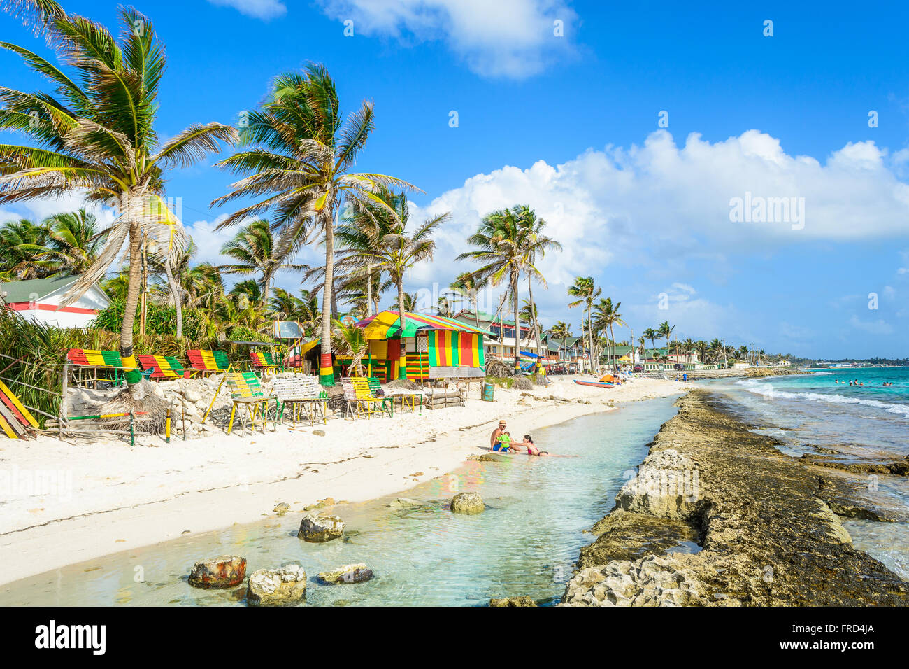 Sunny day at the beach in the island of San Andrés, Colombia, Stock Photo