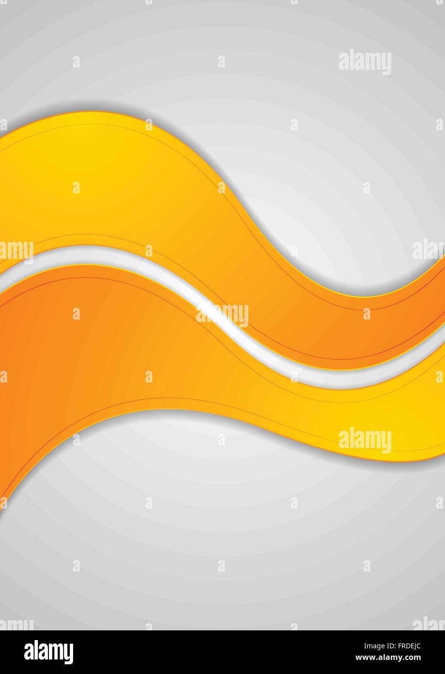 Orange bright abstract waves background. Vector illustration Stock ...