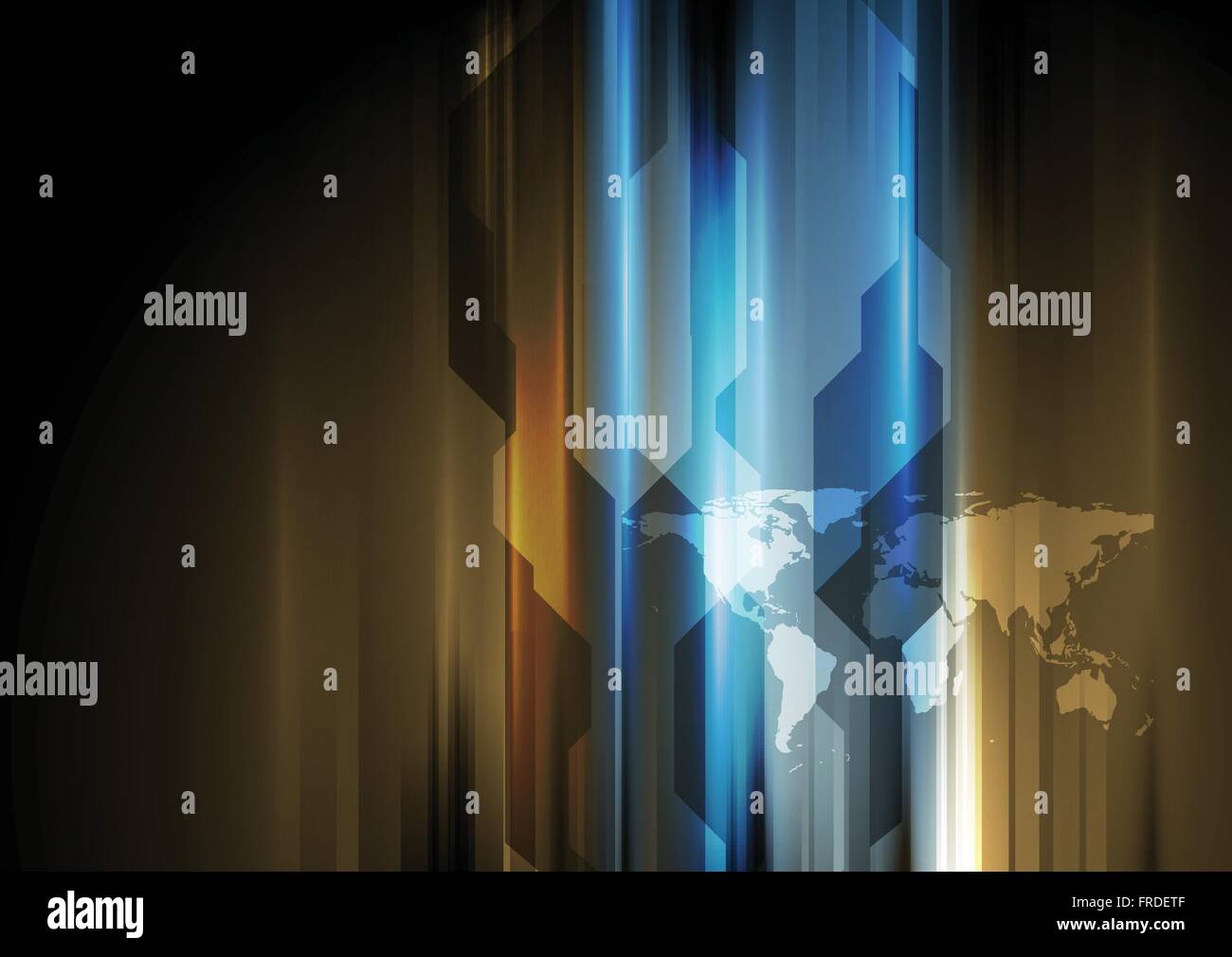 Dark abstract tech glowing background with map. Vector graphic design ...