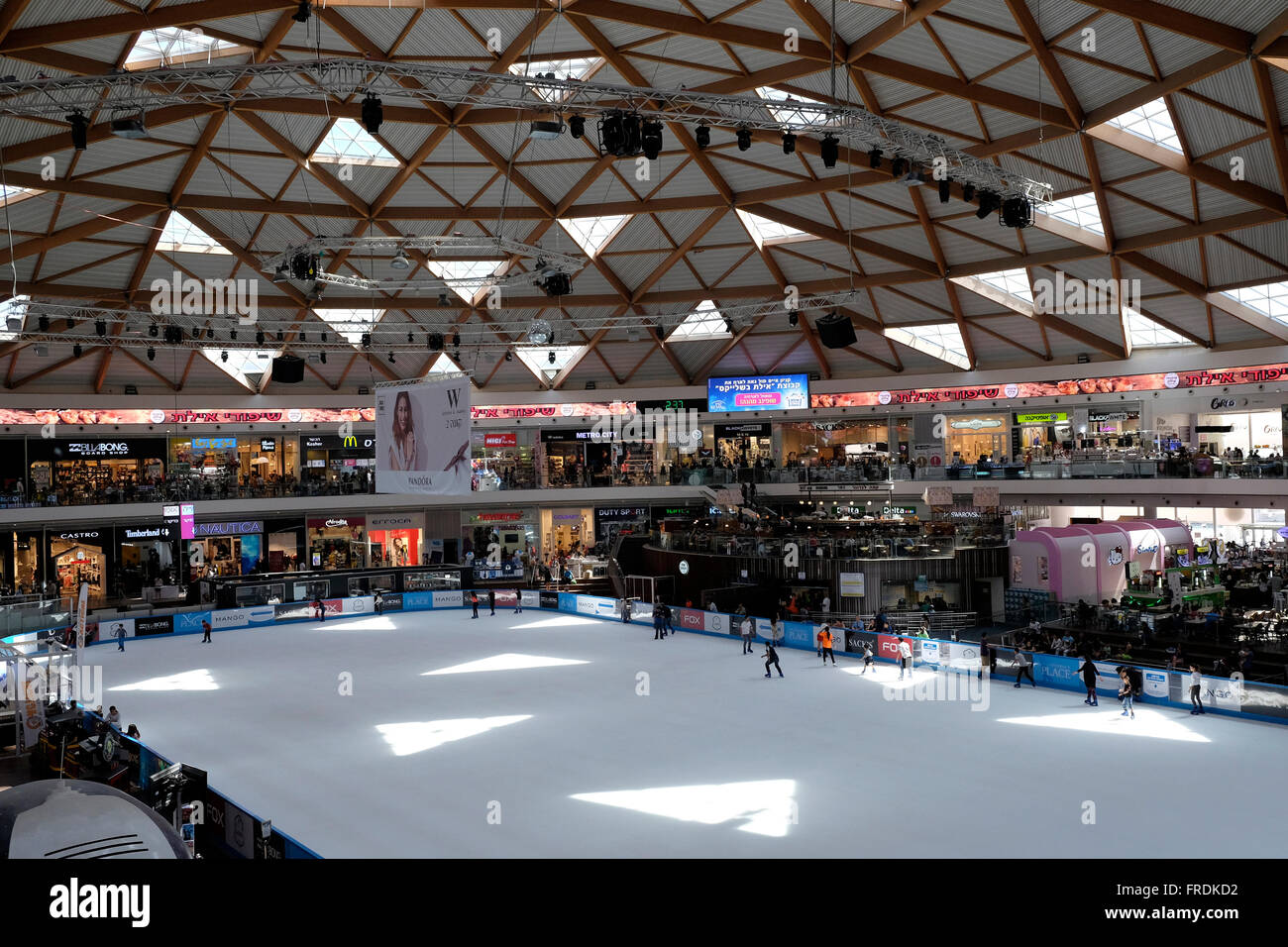Interior of the Ice Shopping Mall which incorporates a ice skating rink  with an assortment of luxurious stores in the city of Eilat Israel Stock  Photo - Alamy