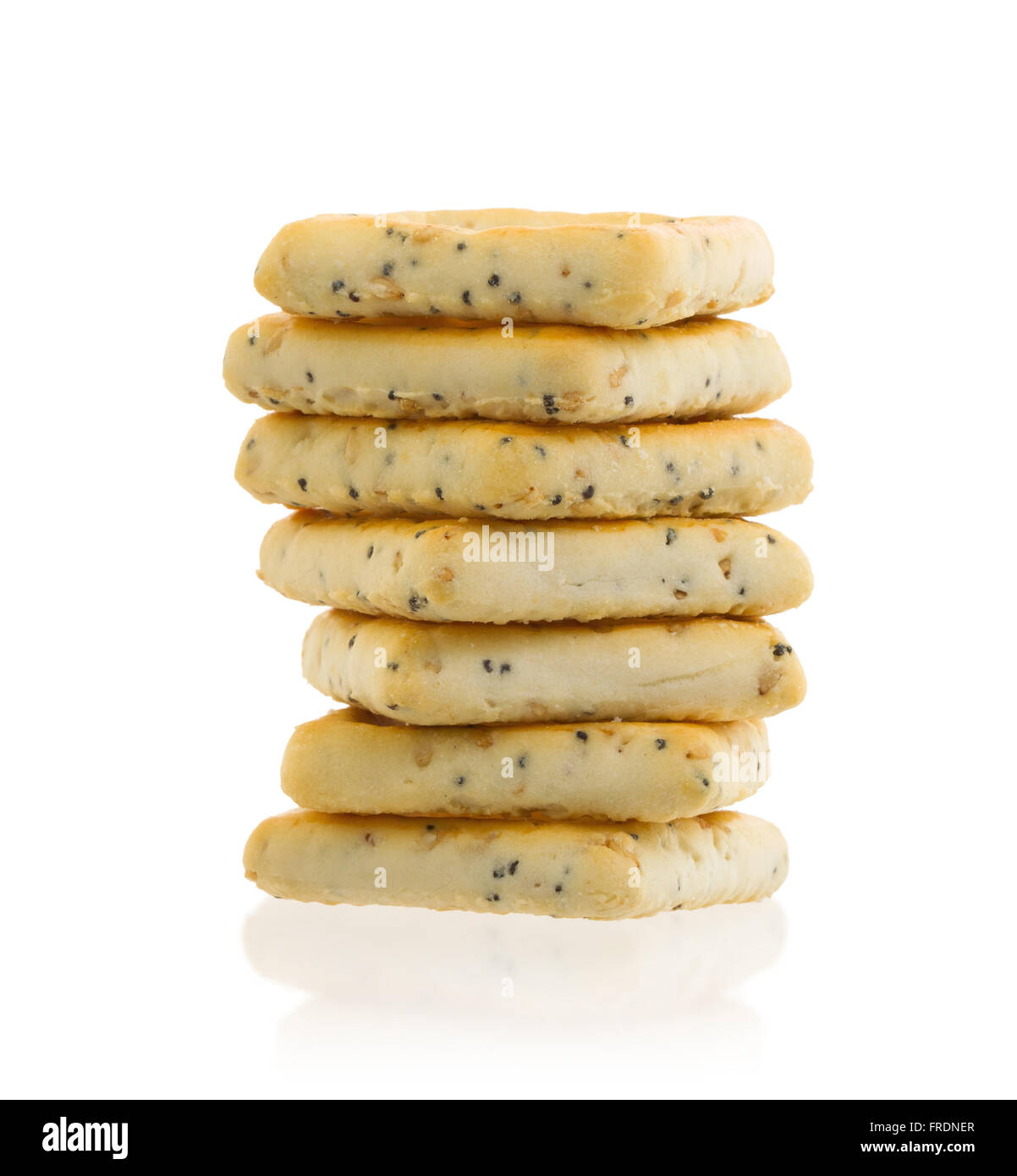 Stack of square crackers isolated on a white background Stock Photo - Alamy