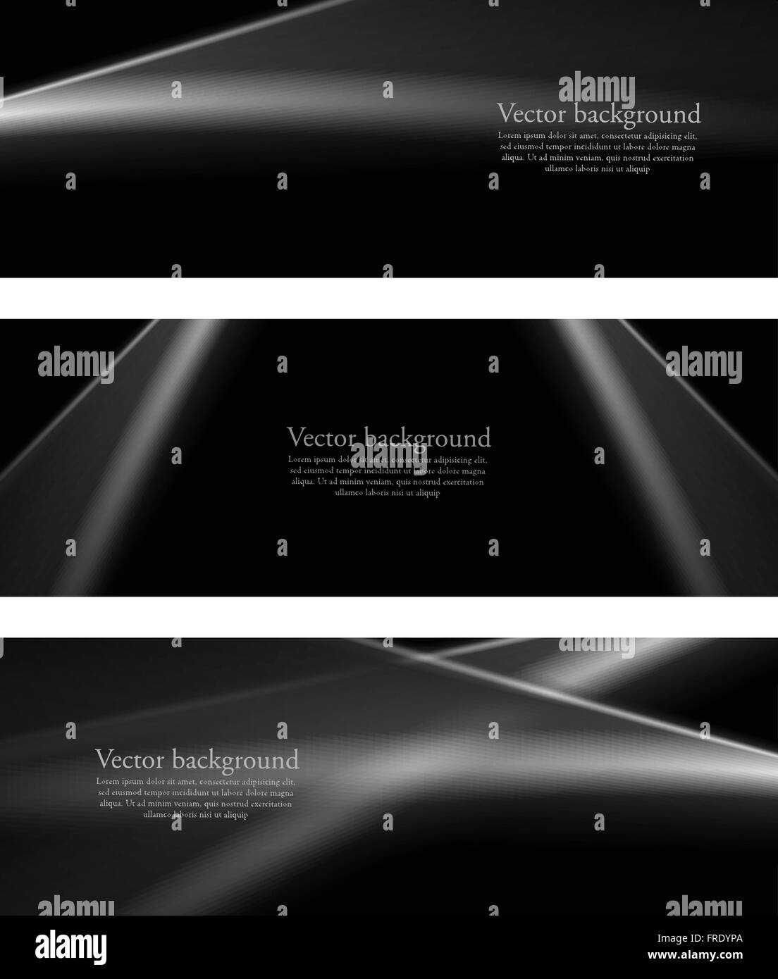 Black and white monochrome smooth lines banners. Vector background ...