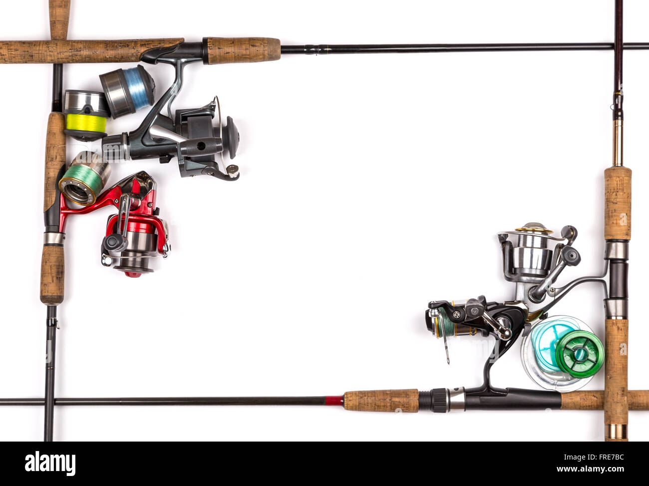 frame from different fishing tackles. Concept design for freshwater