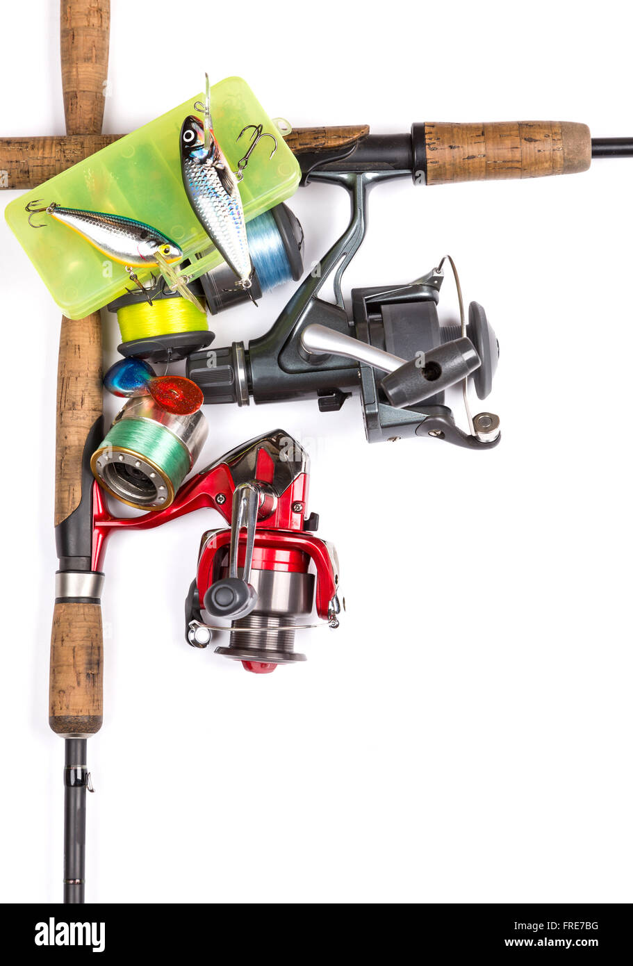 frame from different fishing tackles. Concept design for freshwater