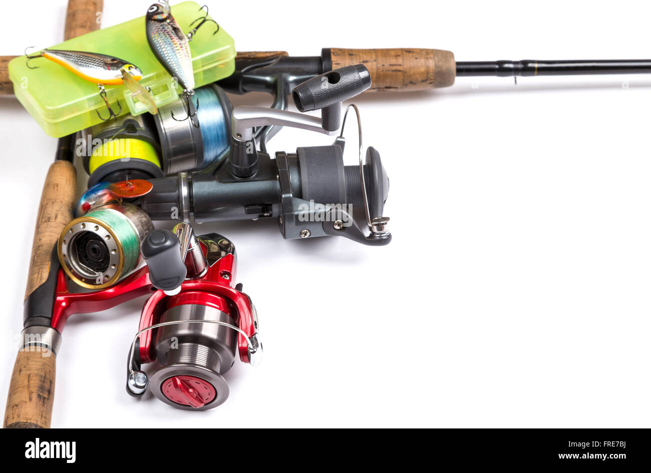 frame from different fishing tackles. Concept design for freshwater