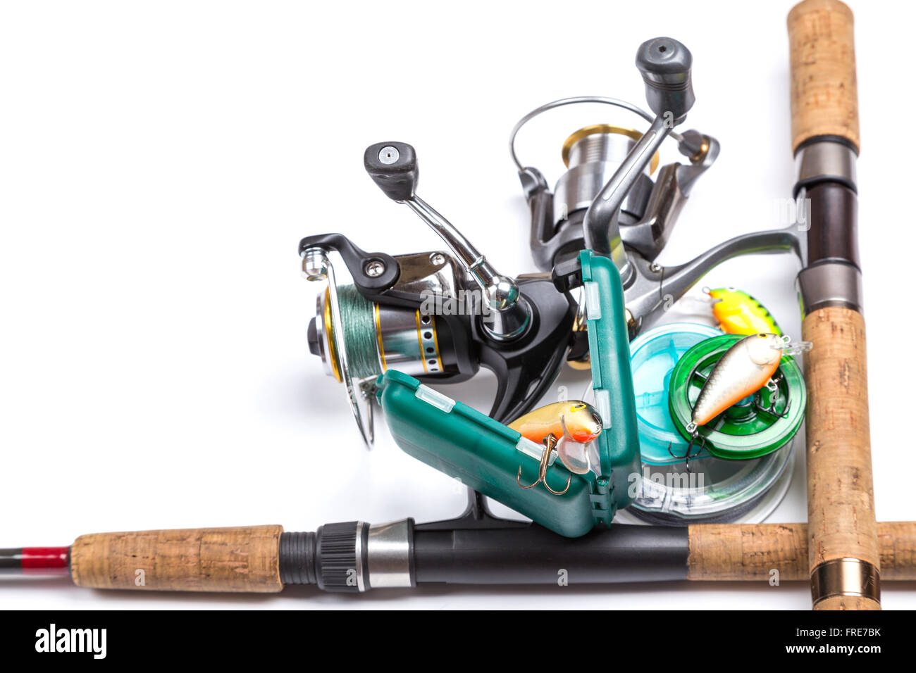frame from different fishing tackles. Concept design for freshwater