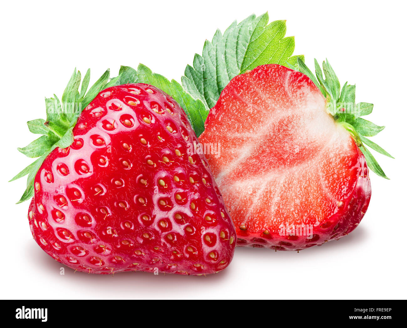 Strawberries on the white background. File contains clipping paths. Stock Photo