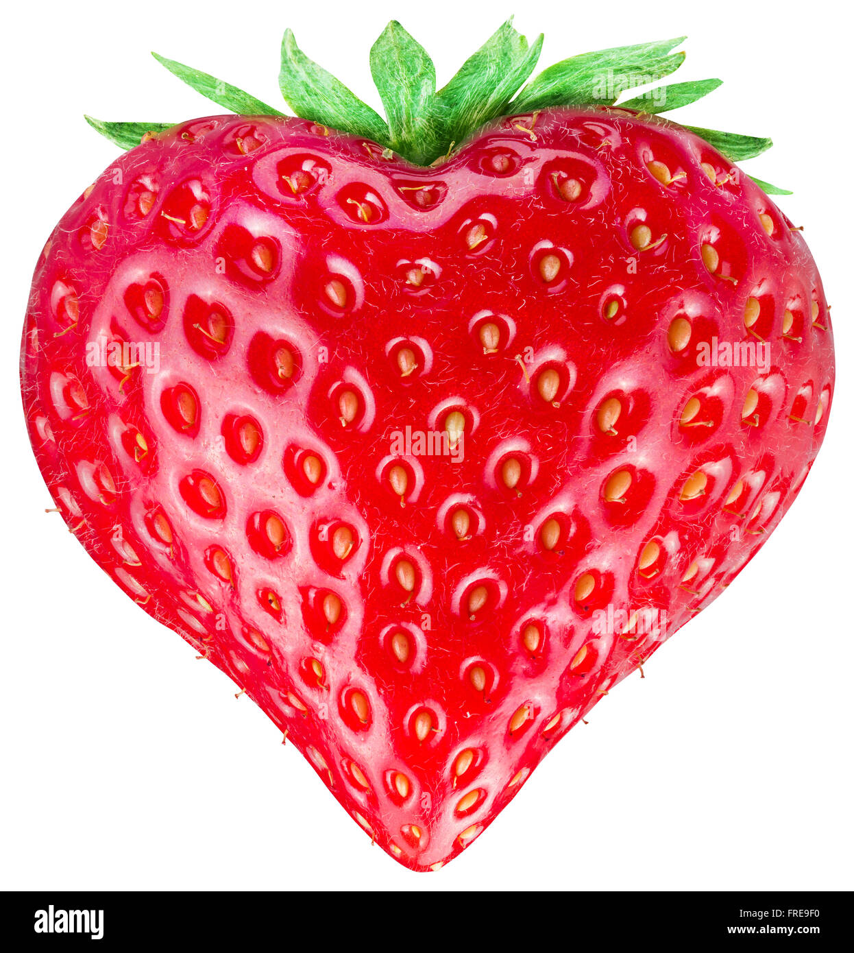 Strawberry heart. Isolated on a white background. Clipping path. Stock Photo
