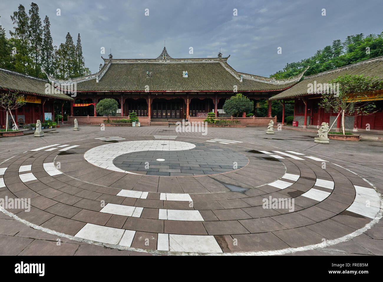 Chengdu, China - September 18, 2014: Qingyang Gong taoist temple  in Chengdu Sichuan China Stock Photo