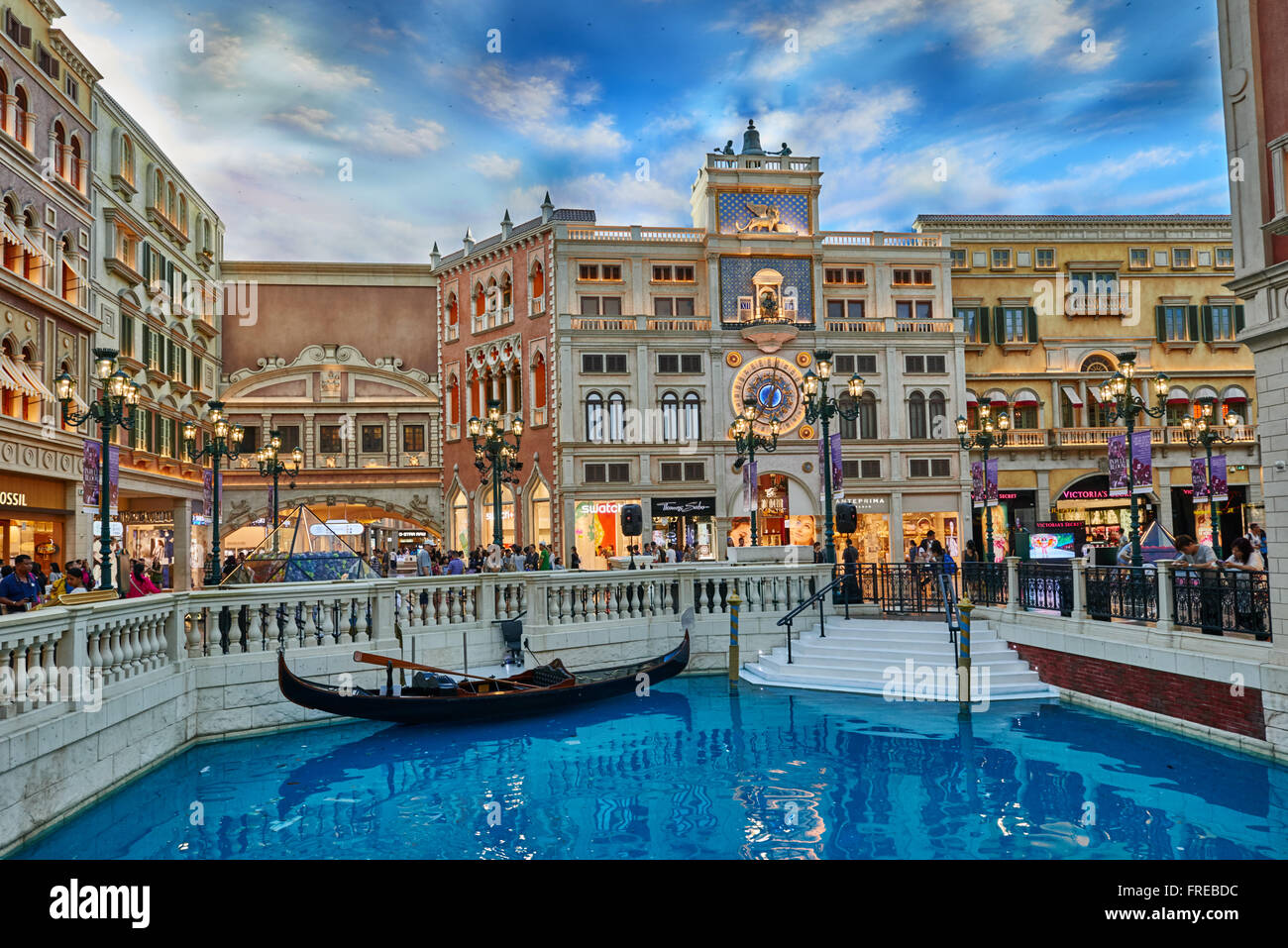 Casino The Venetian , Macao - June 1 , 2014:  interiors view of the Venetian Casino hotel in Macao Island Stock Photo