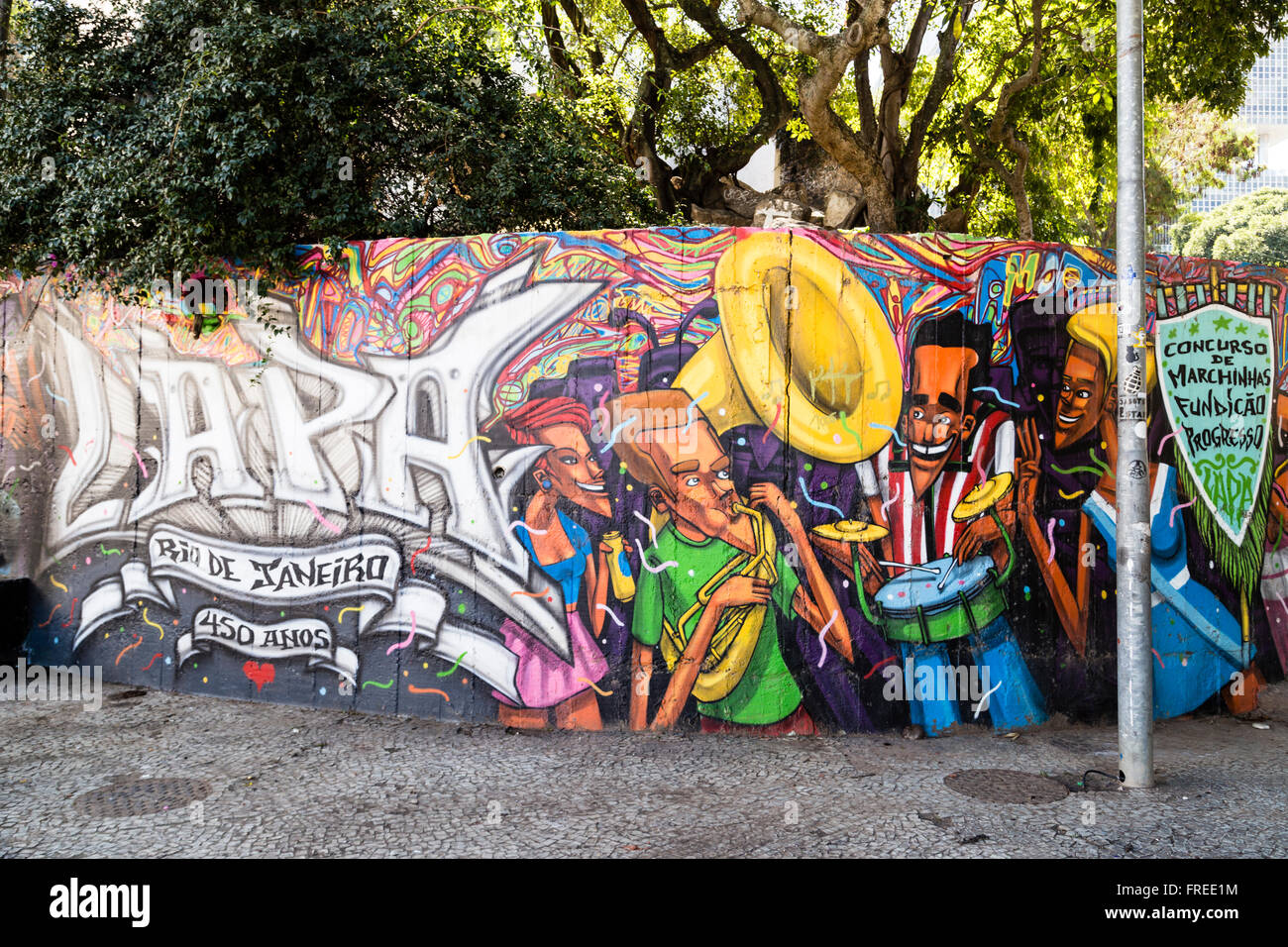 Graffiti, street art in Rio de Janeiro, Brazil Stock Photo