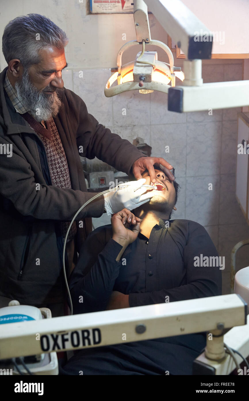 Patient at the dentist, dental practice, Rawalpindi, Pakistan Stock Photo