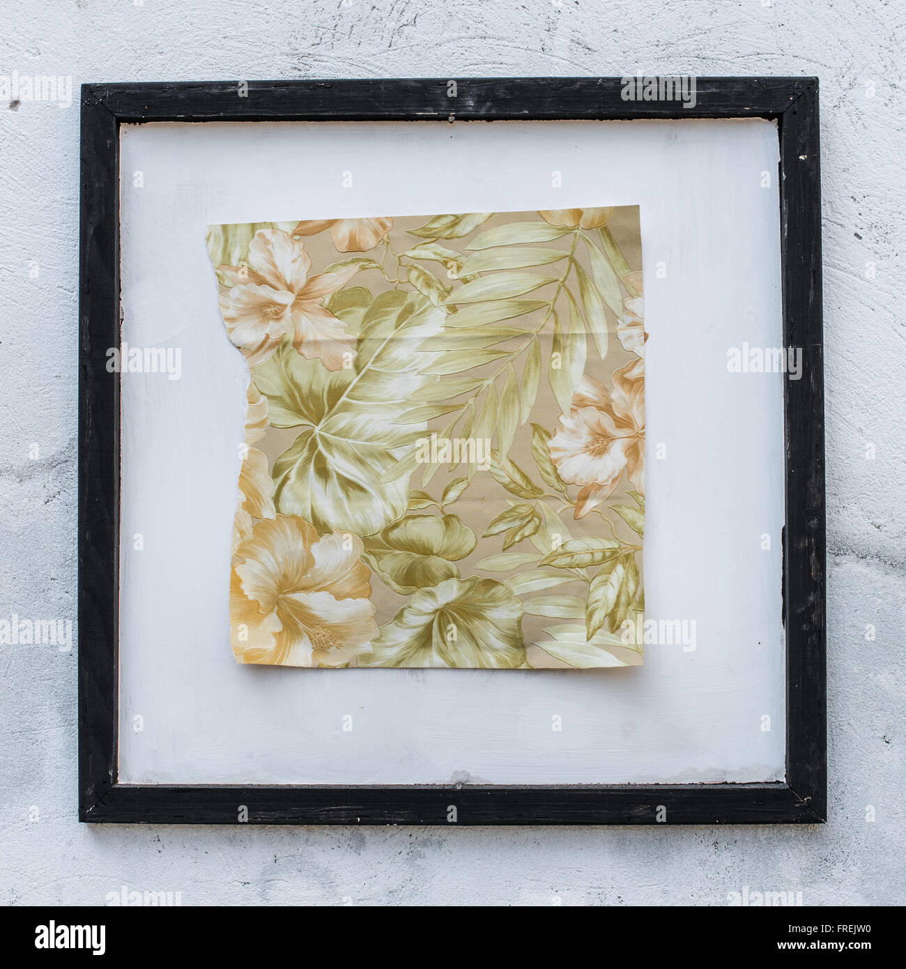 Modern art painting in frame hanging on the white wall Stock Photo Alamy