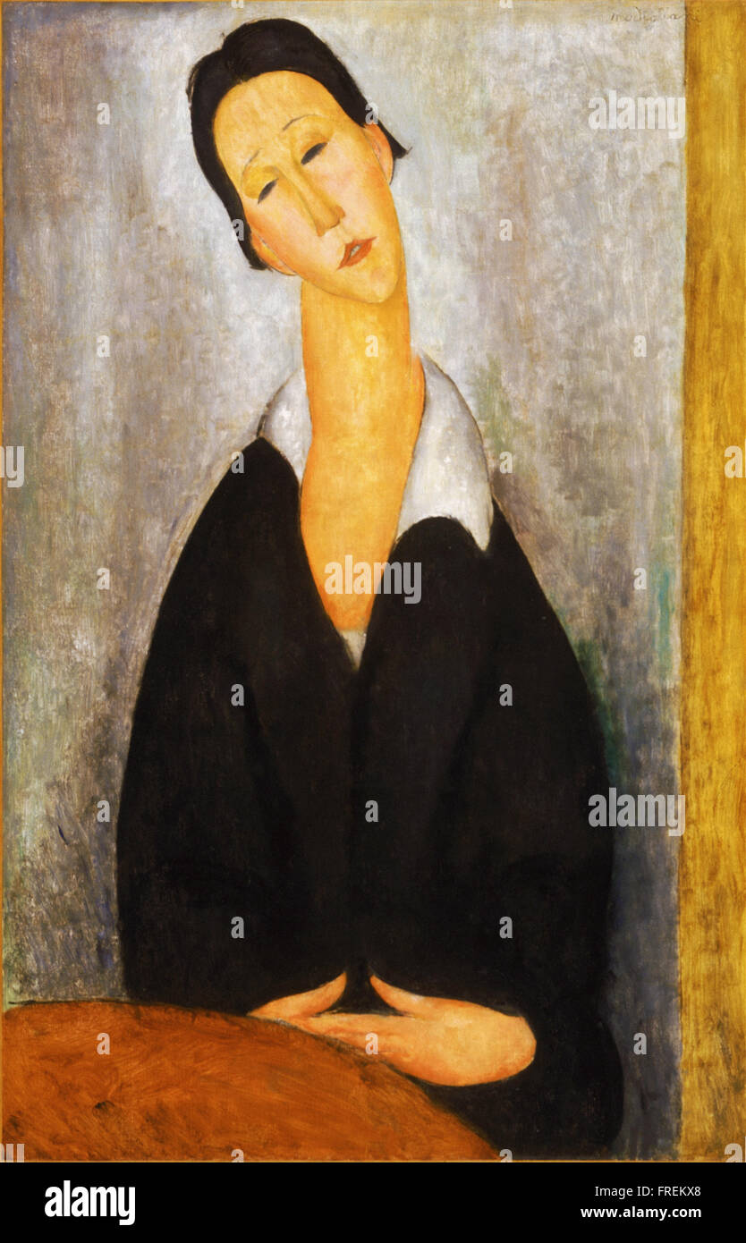 Amedeo Modigliani, Italian - Portrait of a Polish Woman Stock Photo