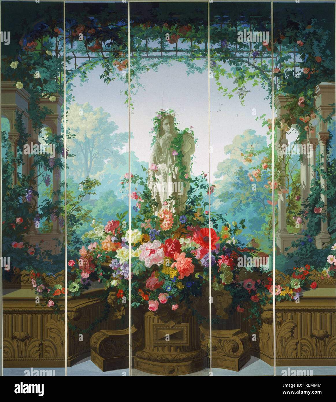Designed by Edouard Muller (called Rosenmuller), French or Swiss - Garden of Armida Wallpaper Stock Photo