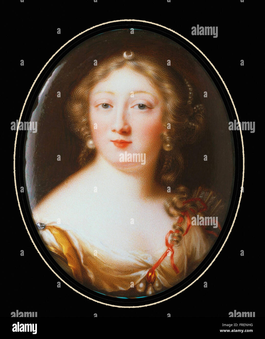 Jean Petitot, French - Portrait of Catherine-Henriette d'Angennes, Countess d'Olonne, as Diana Stock Photo