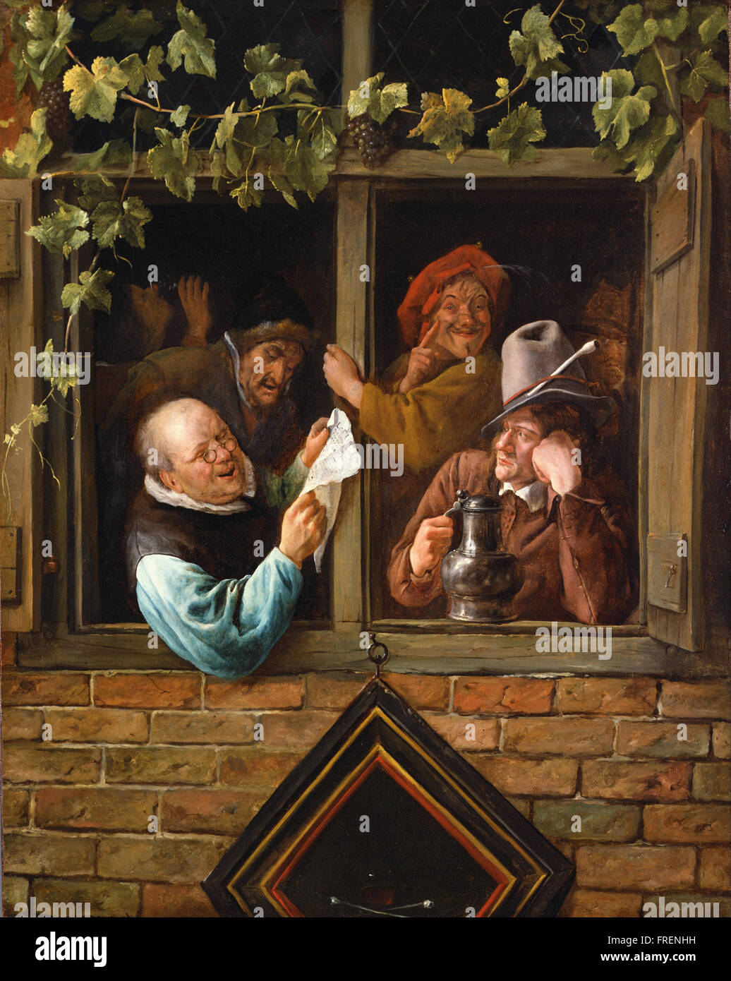 Jan Steen, Dutch (active Leiden, Haarlem, and The Hague) - Rhetoricians at a Window Stock Photo