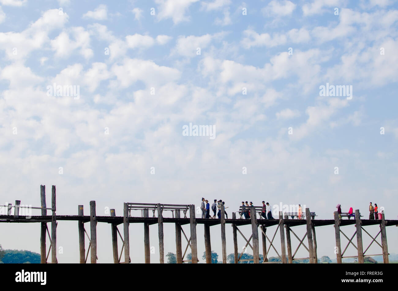 U Bein Bridge in Myanmar Stock Photo - Alamy
