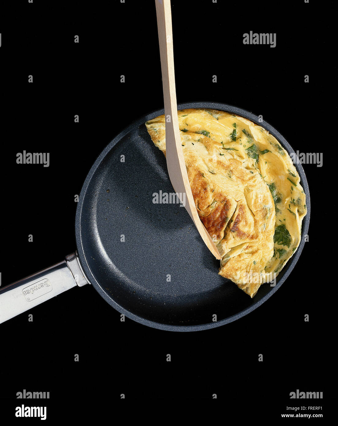 Classic french omelette: Master recipe, cook's notes. Stock Photo