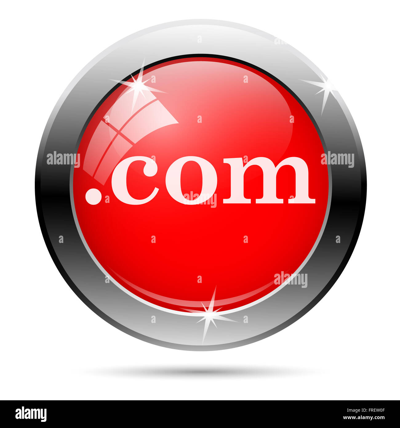 .com icon with white writing on red background Stock Photo - Alamy