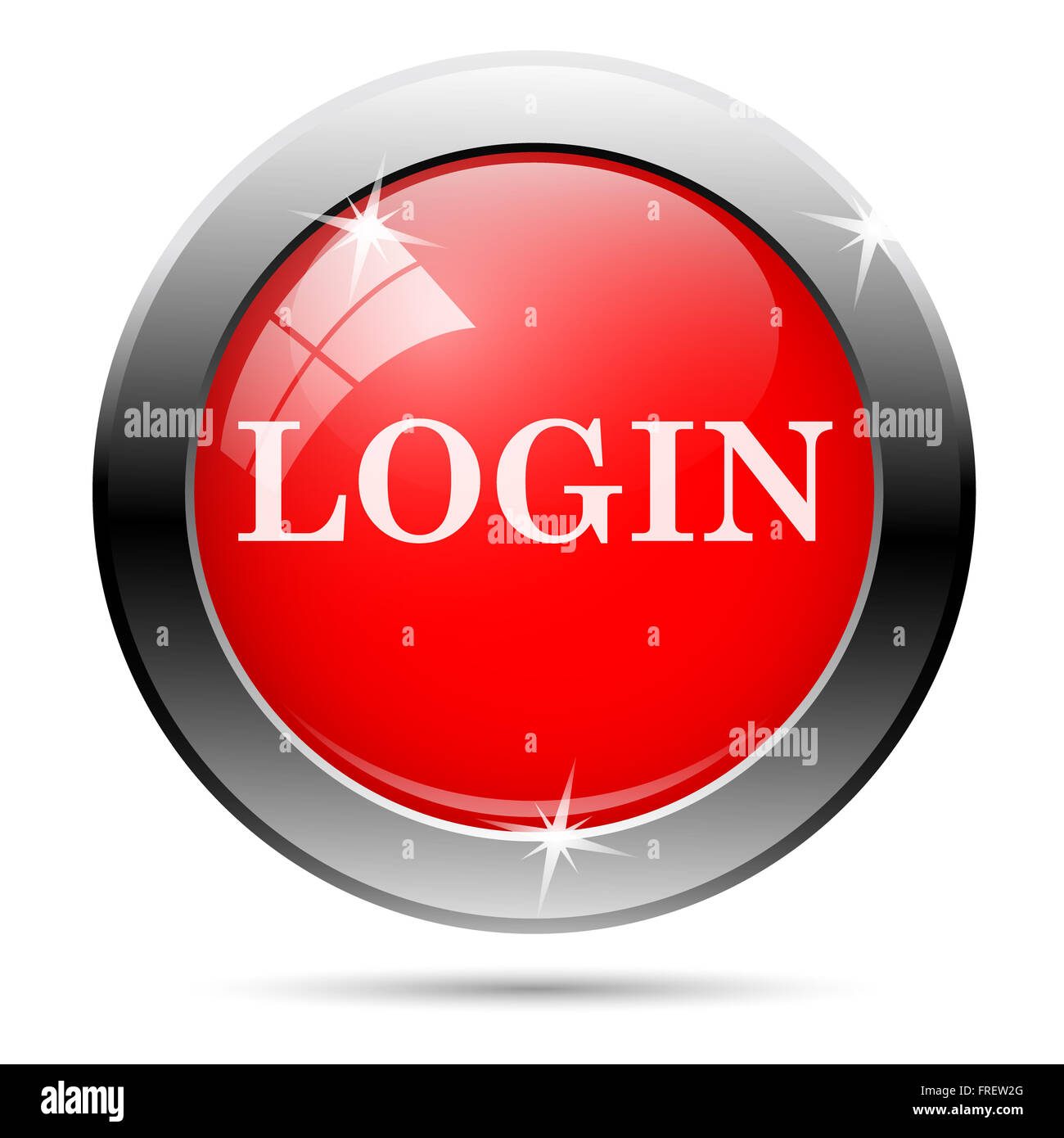 login icon with white writing on red background Stock Photo - Alamy