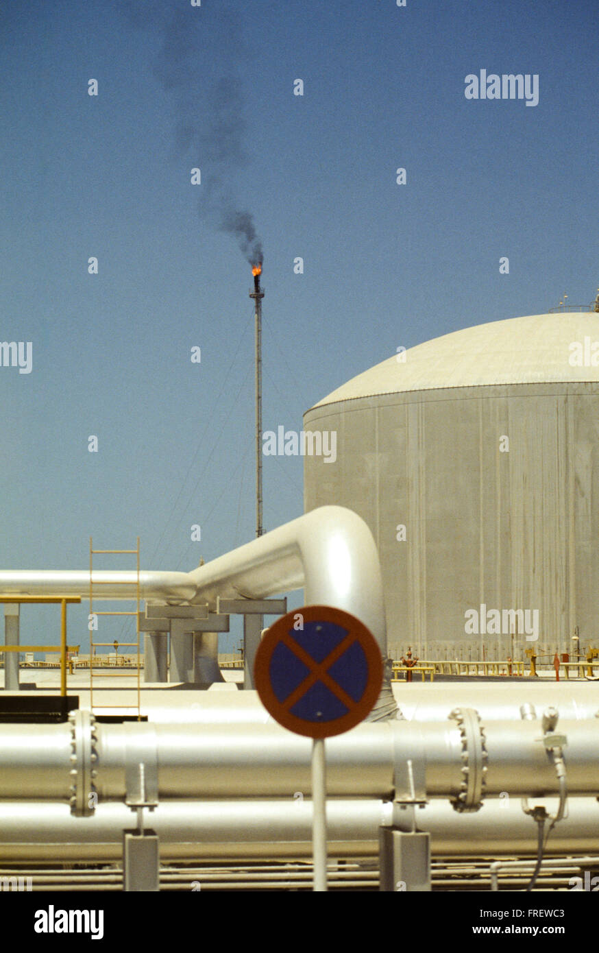 The world's largest oil refinery, oil storage tank farm and crude oil