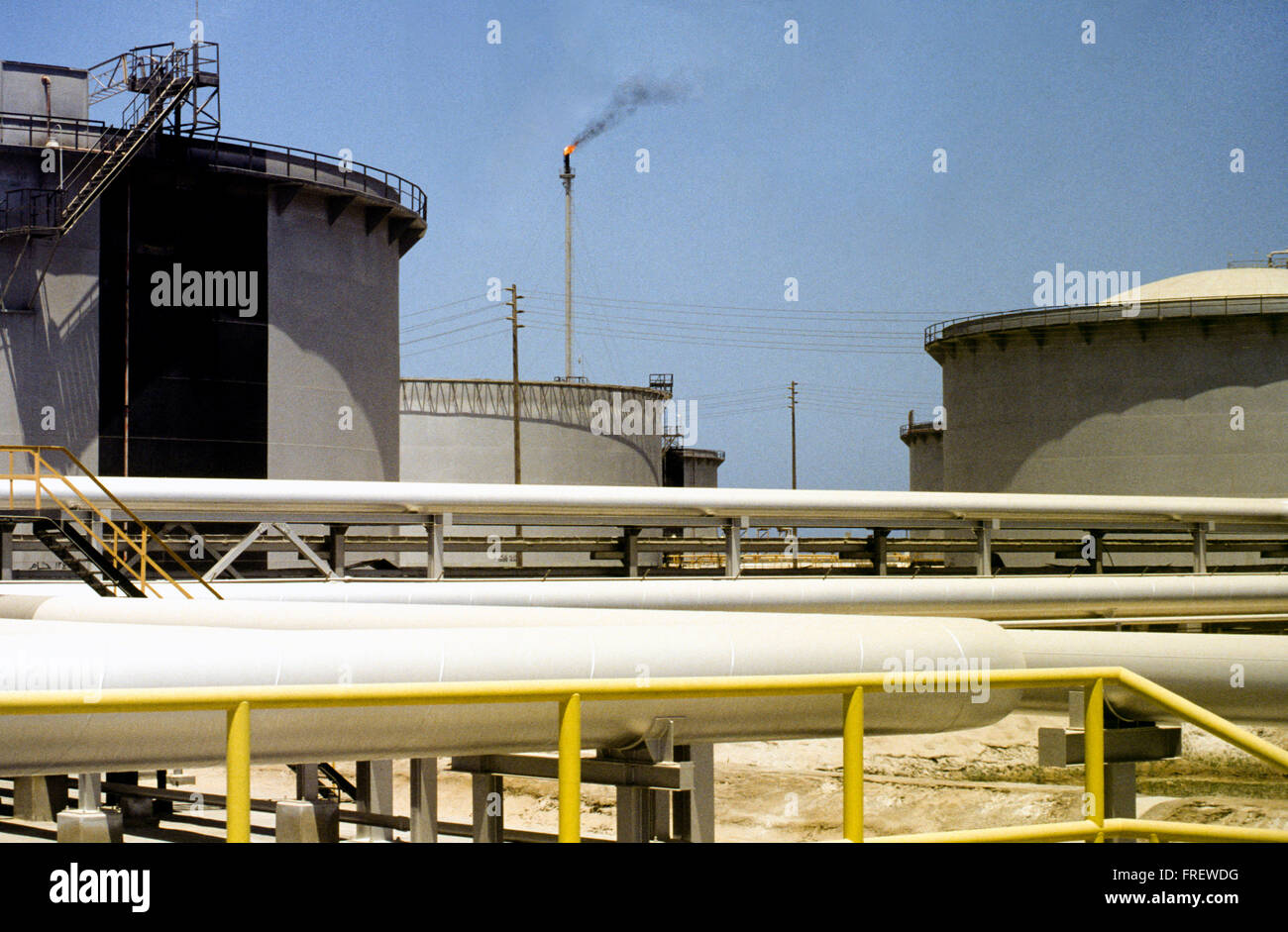 The world's largest oil refinery, oil storage tank farm and crude oil