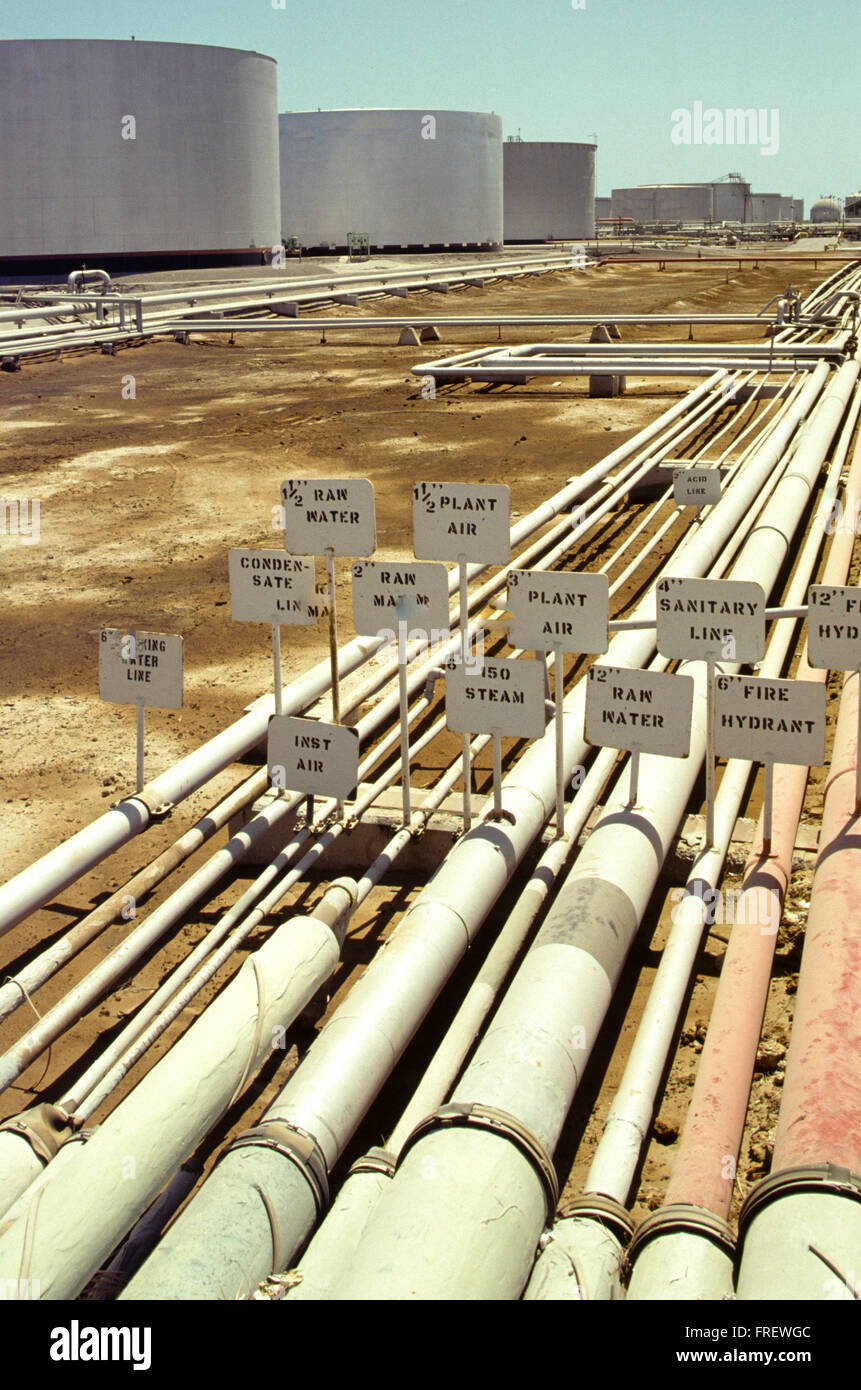 The world's largest oil refinery, oil storage tank farm and crude oil