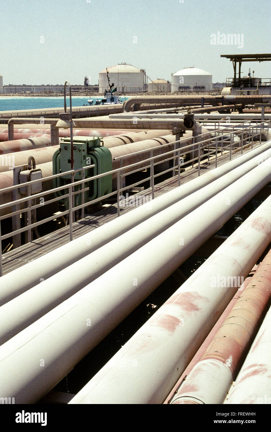 The world's largest oil refinery, oil storage tank farm and crude oil