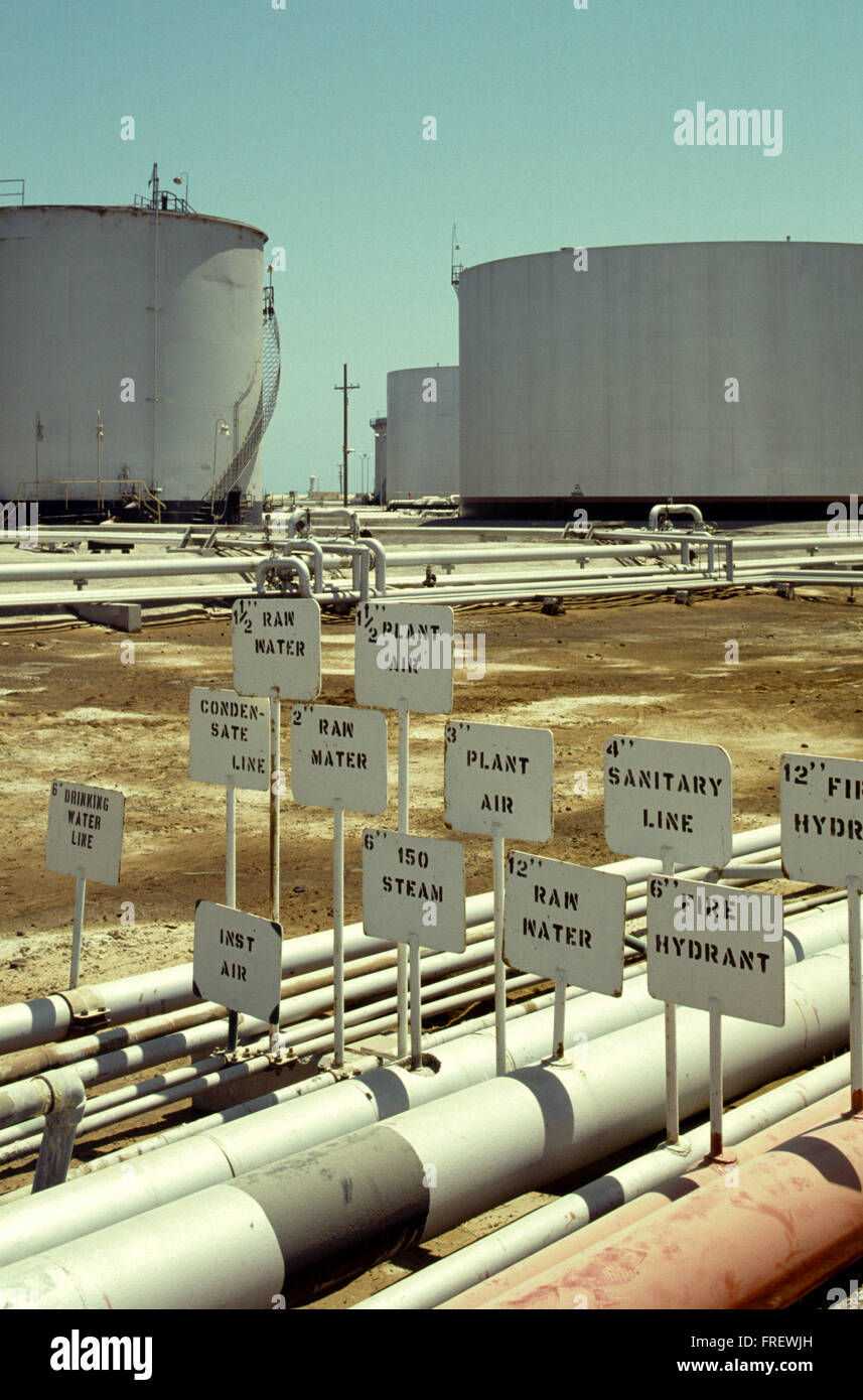 The world's largest oil refinery, oil storage tank farm and crude oil