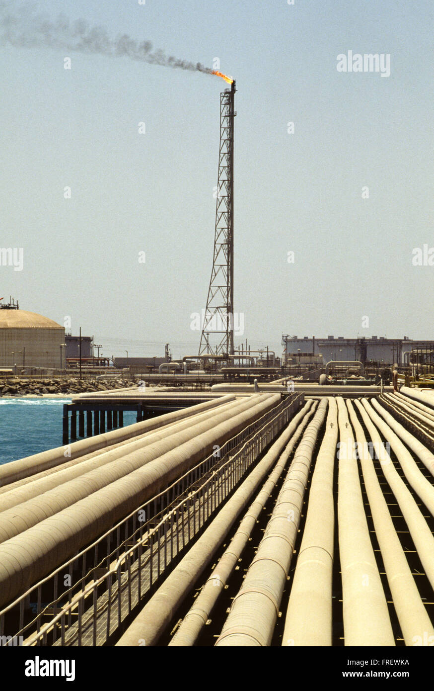The world's largest oil refinery, oil storage tank farm and crude oil