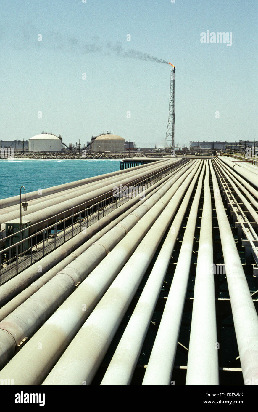 The world's largest oil refinery, oil storage tank farm and crude oil