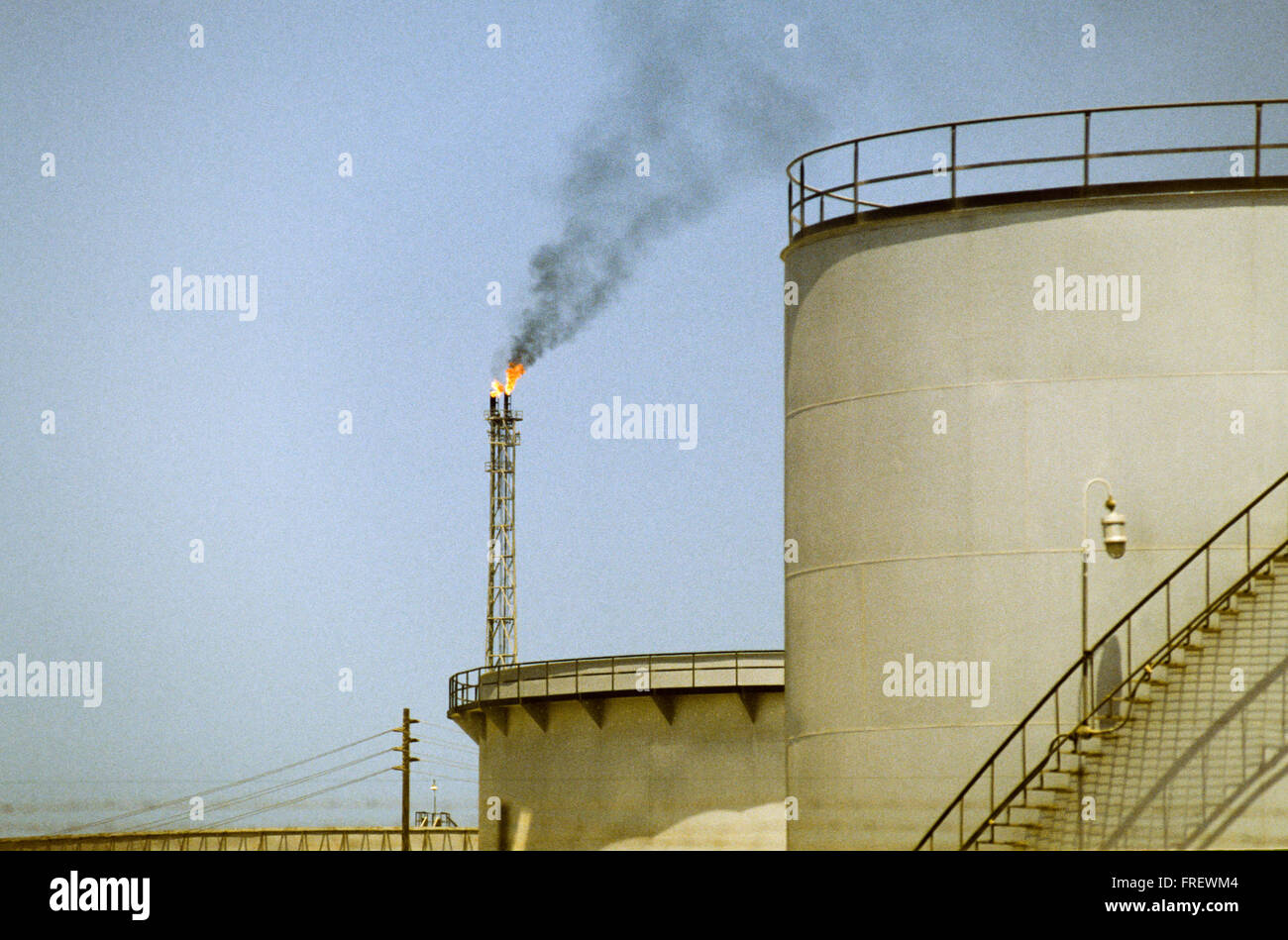 The world's largest oil refinery, oil storage tank farm and crude oil