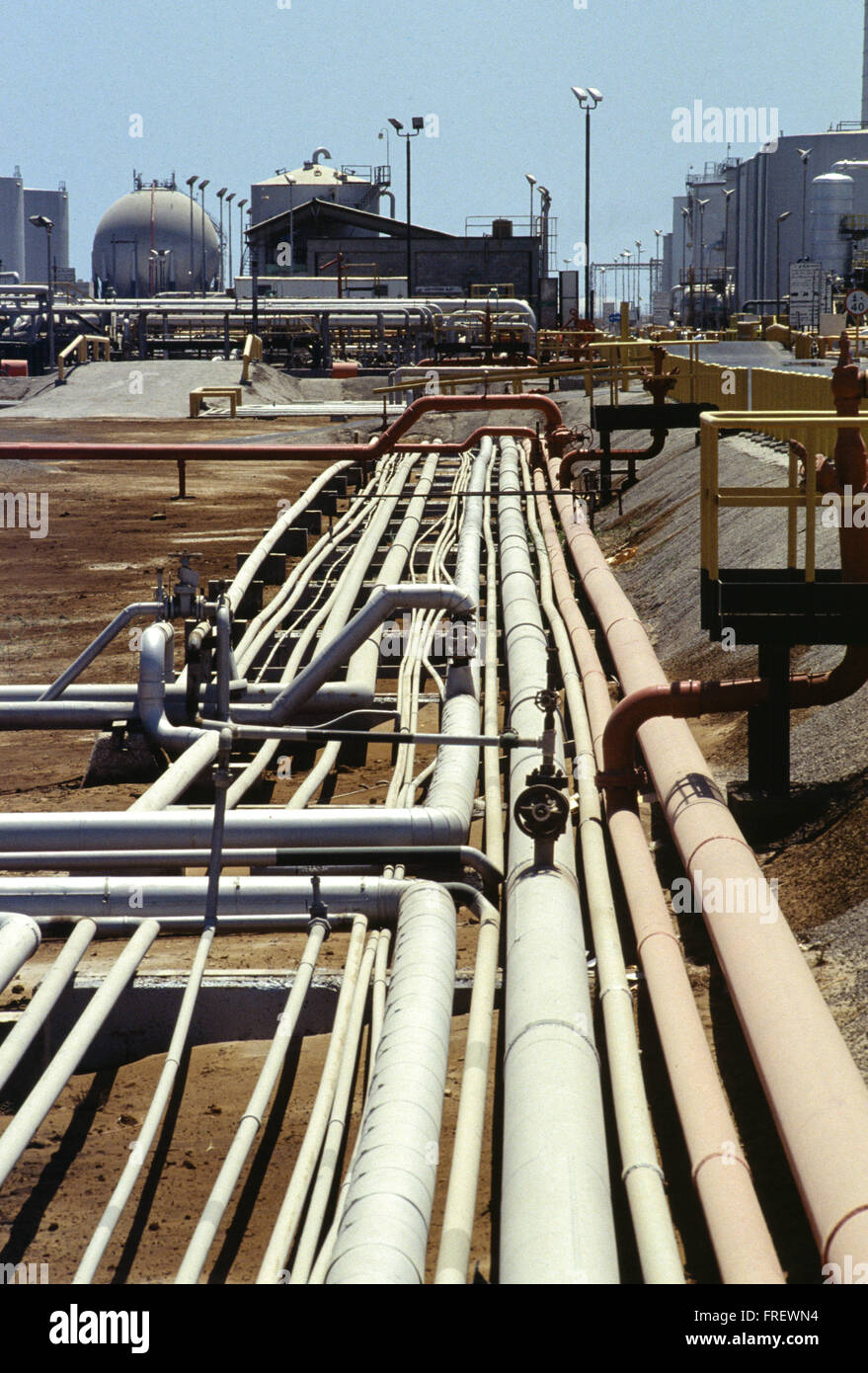 The world's largest oil refinery, oil storage tank farm and crude oil