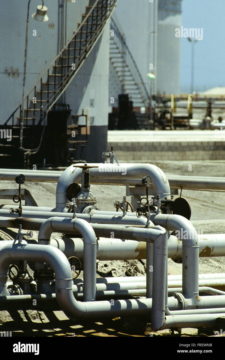 The world's largest oil refinery, oil storage tank farm and crude oil