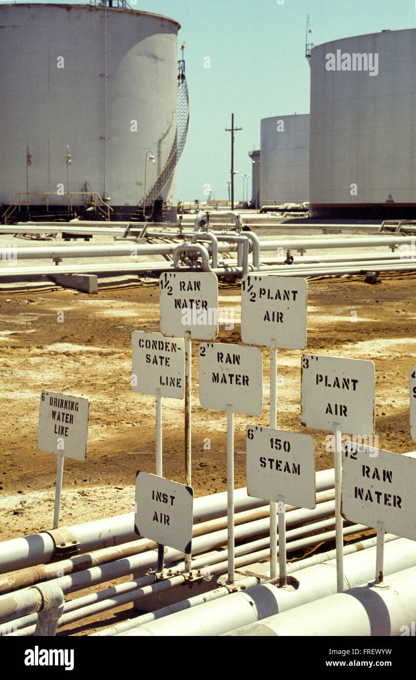 The world's largest oil refinery, oil storage tank farm and crude oil