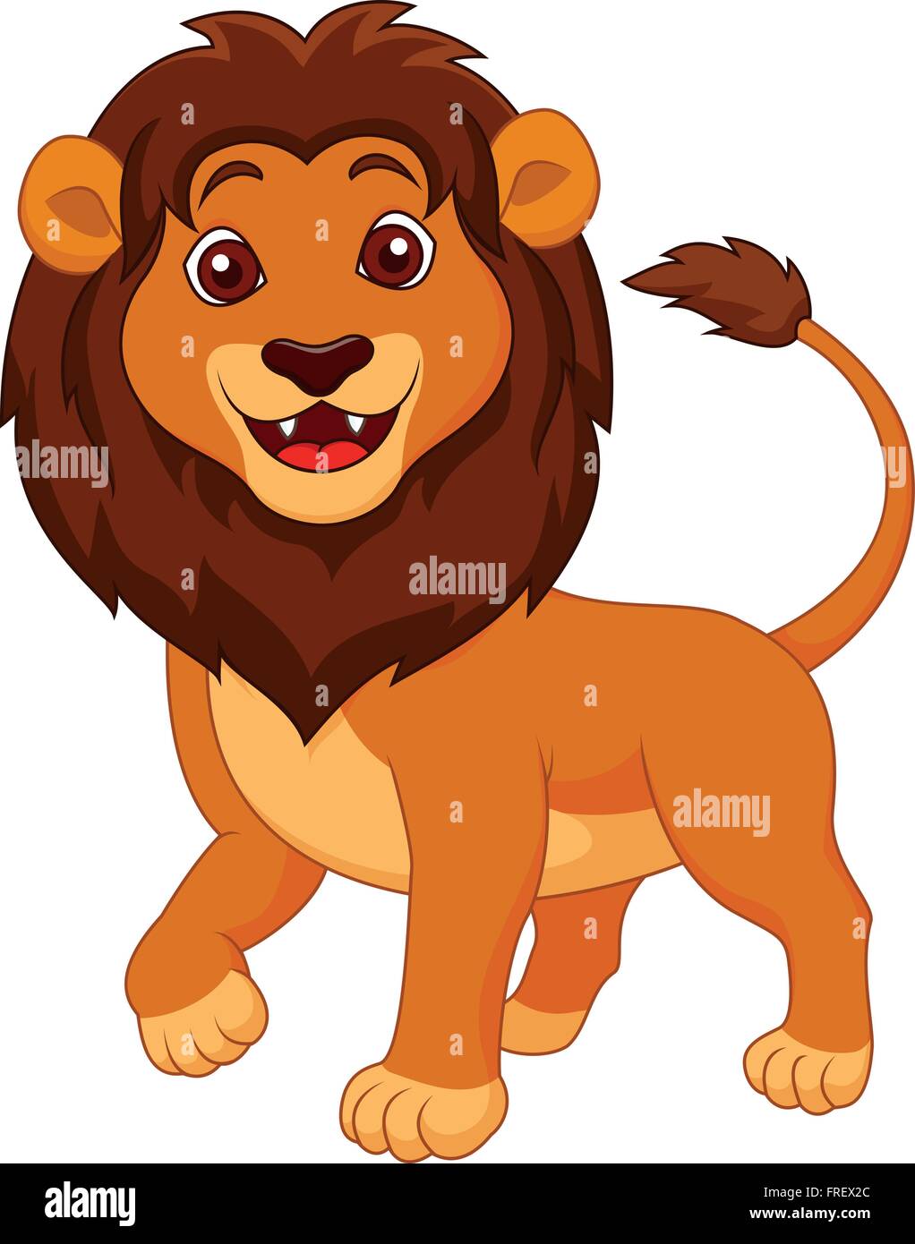 Cartoon happy lion isolated on white background Stock Vector Image ...