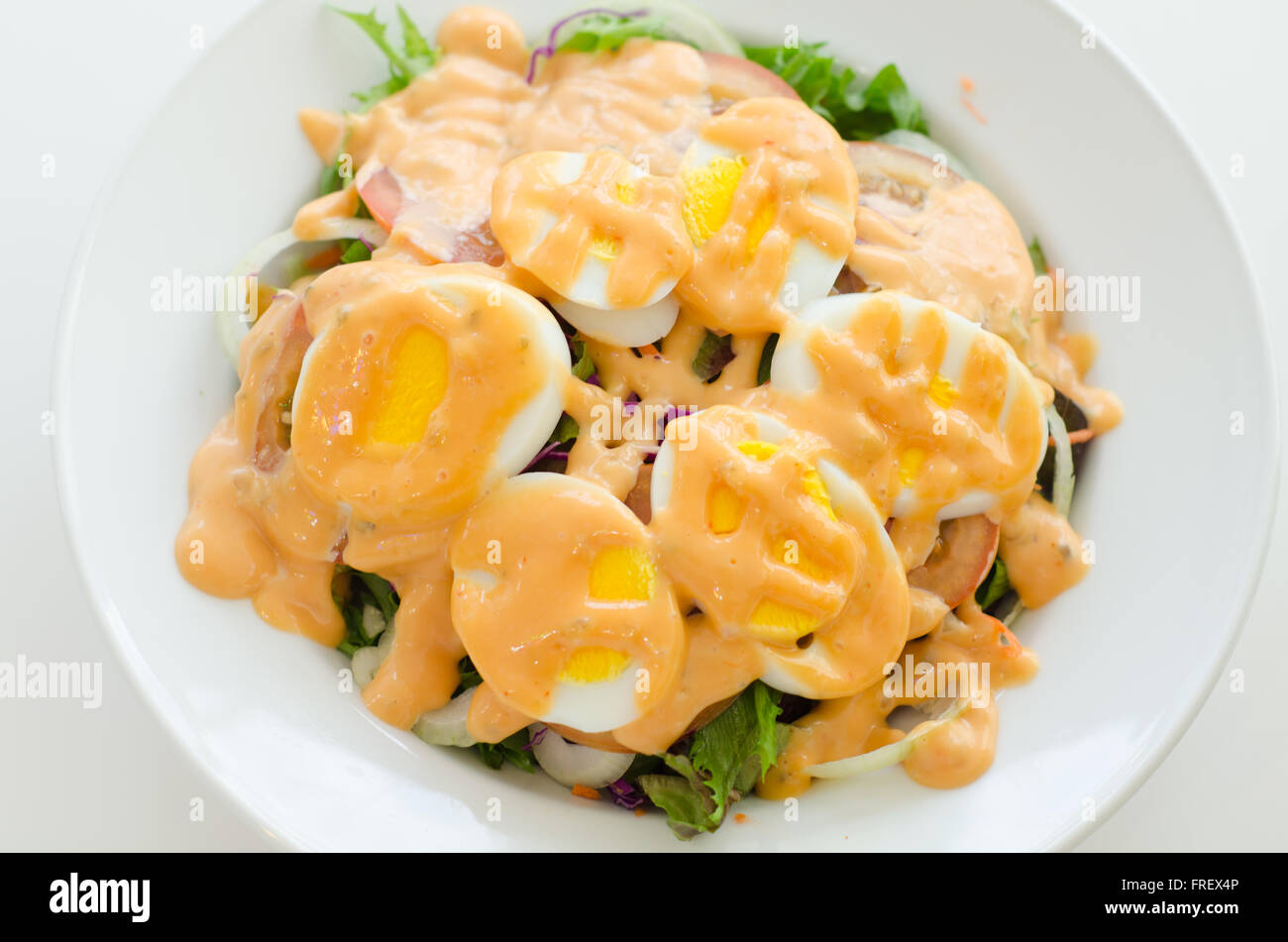 Boiled egg salad Stock Photo