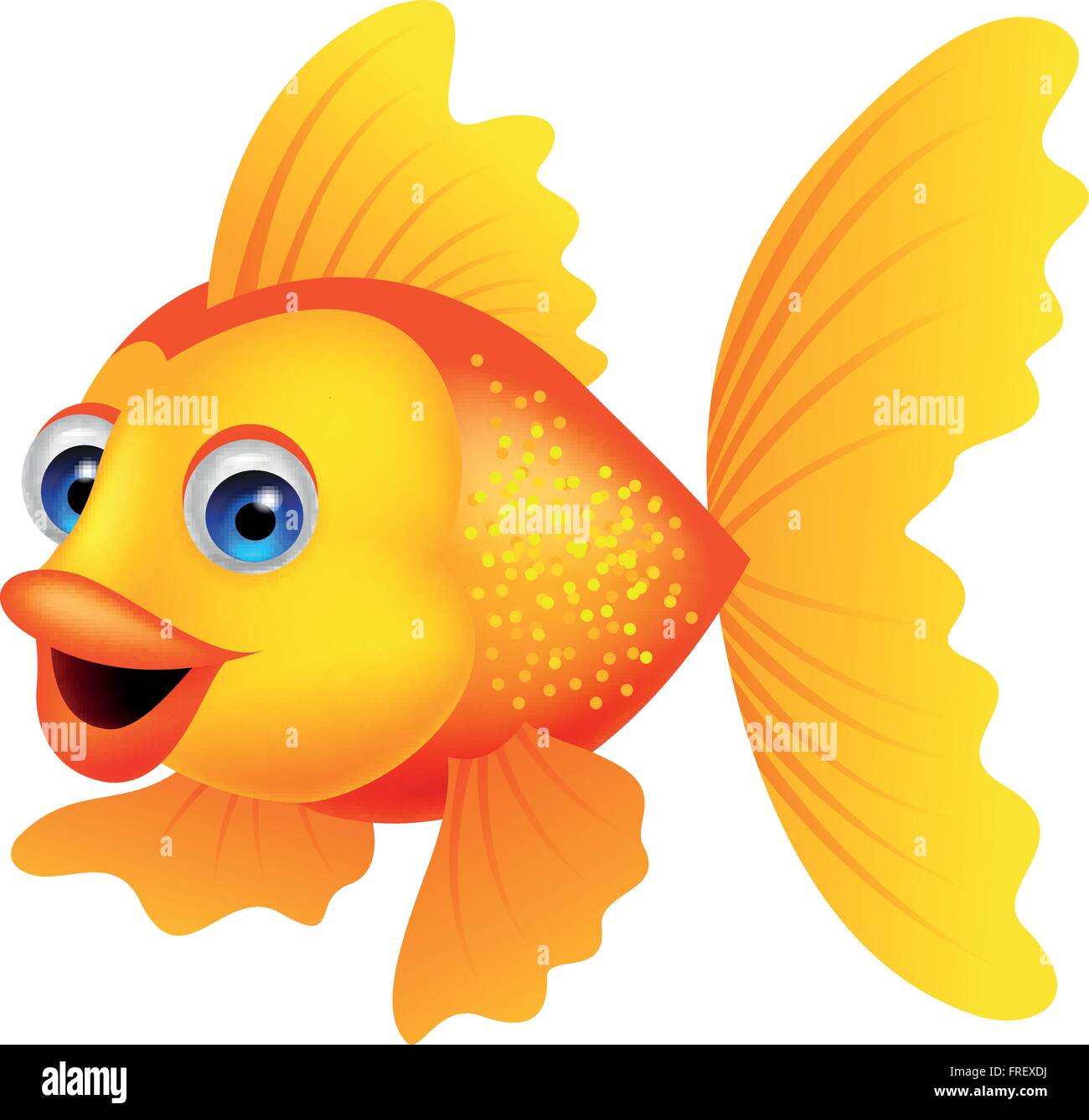 Cute golden fish cartoon Stock Vector Image & Art Alamy