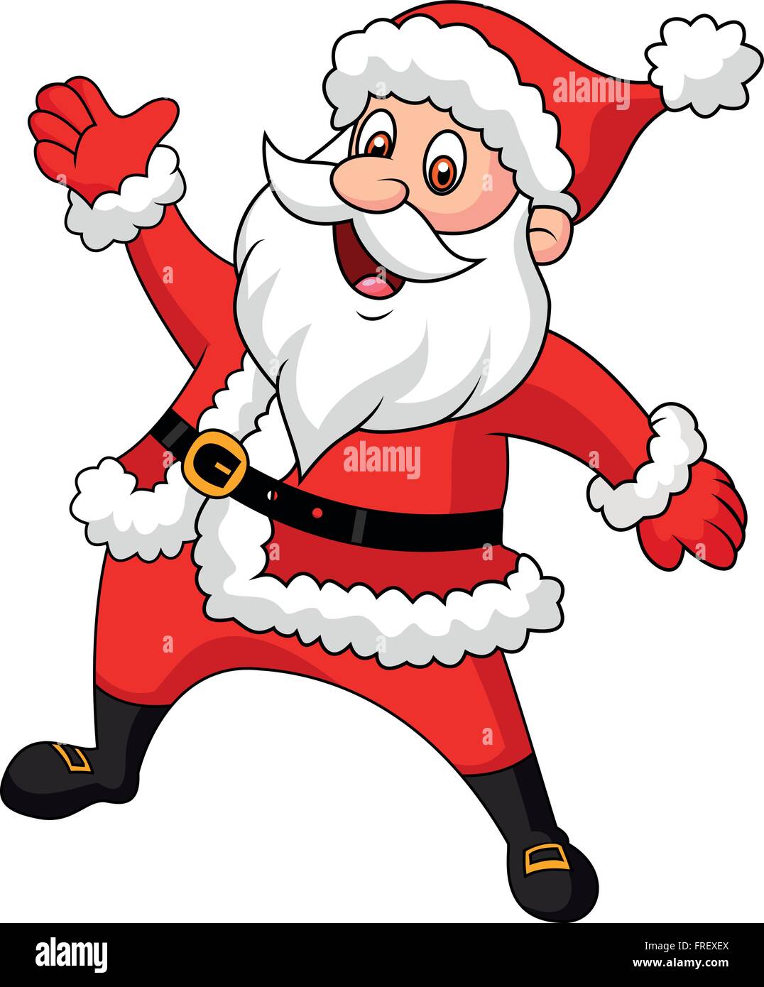 Happy Santa cartoon waving hand Stock Vector Image & Art - Alamy