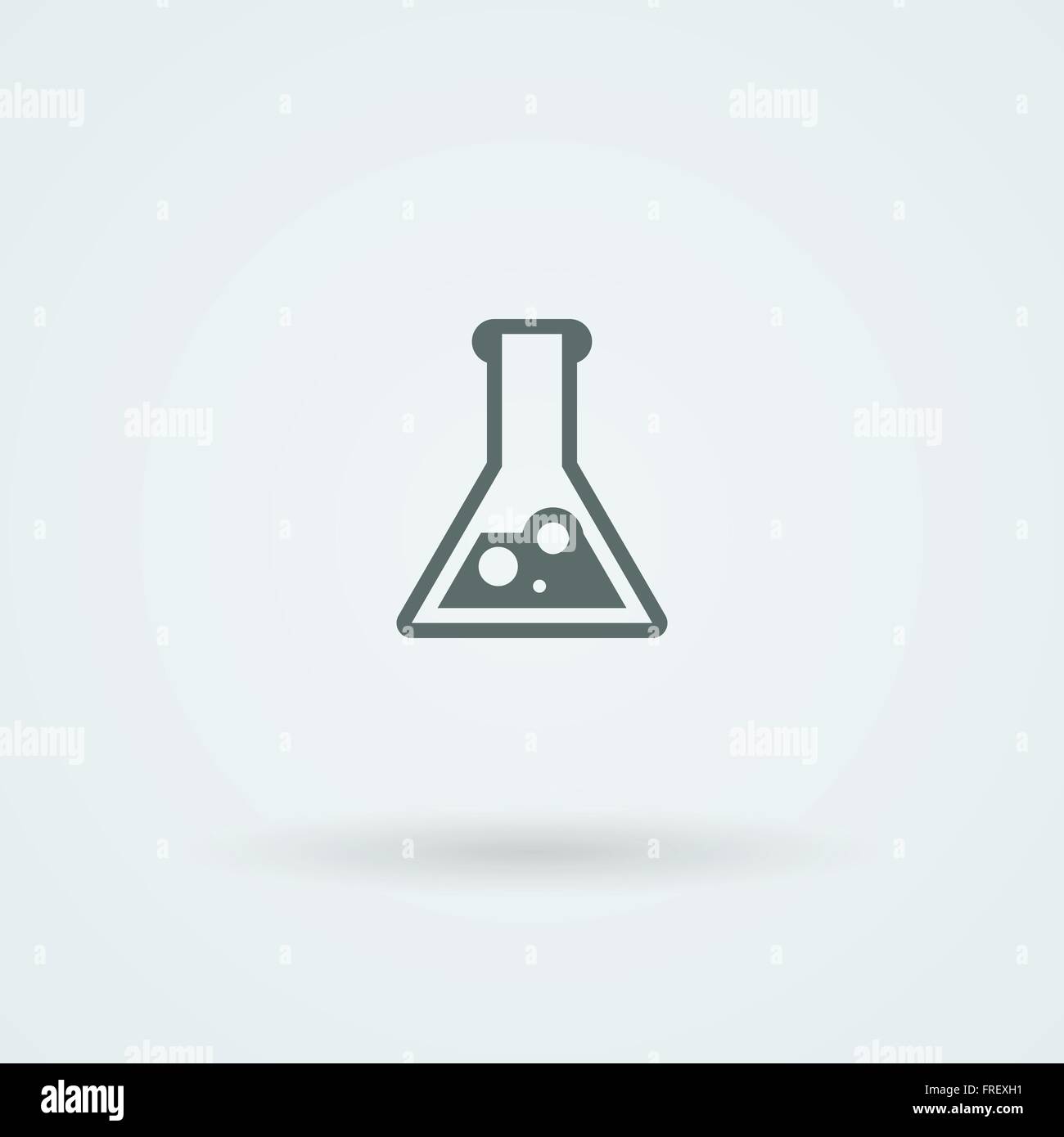 The flask with the boiling liquid. Science and laboratory icon, mono vector symbol. Stock Vector